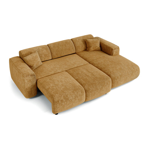 Canapé convertible grand angle droit YUMA Velours gaufré