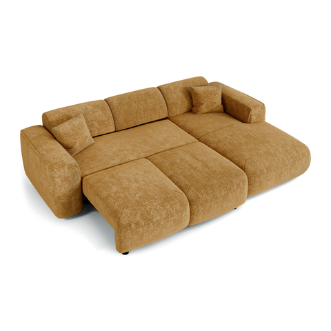 Canapé convertible grand angle droit YUMA Velours gaufré