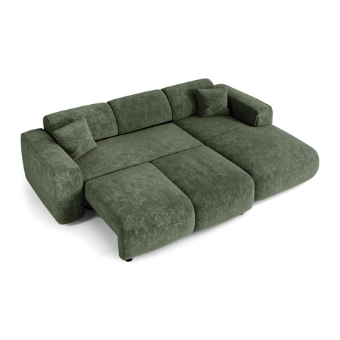Canapé convertible grand angle droit YUMA Velours gaufré