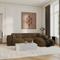 Canapé convertible grand angle droit YUMA velours texturé