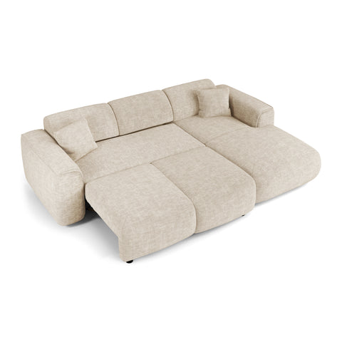 Canapé convertible grand angle droit YUMA velours texturé