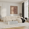 Canapé convertible grand angle droit YUMA velours texturé