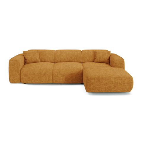 Canapé convertible grand angle droit YUMA velours texturé