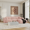 Canapé convertible grand angle droit YUMA velours texturé