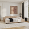 Canapé convertible grand angle droit YUMA velours texturé