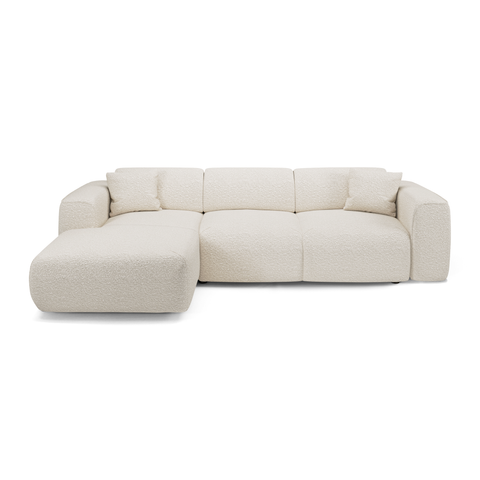 Canapé convertible grand angle gauche YUMA tissu bouclette