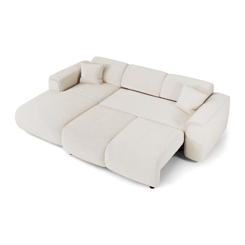 Canapé convertible grand angle gauche YUMA tissu bouclette