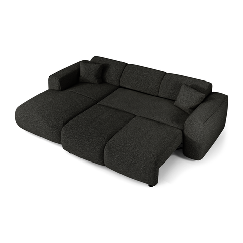 Canapé convertible grand angle gauche YUMA tissu bouclette