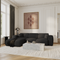 Canapé convertible grand angle gauche YUMA tissu bouclette