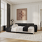 Canapé convertible grand angle gauche YUMA tissu bouclette