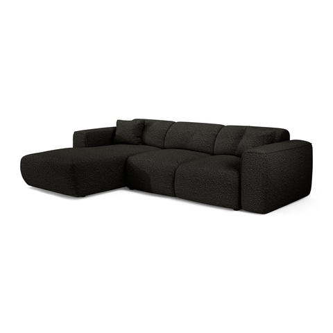 Canapé convertible grand angle gauche YUMA tissu bouclette