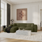 Canapé convertible grand angle gauche YUMA tissu bouclette