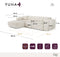 Canapé convertible grand angle gauche YUMA Velours gaufré