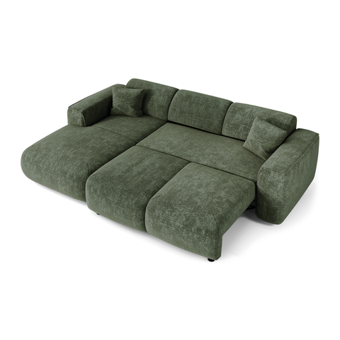 Canapé convertible grand angle gauche YUMA Velours gaufré