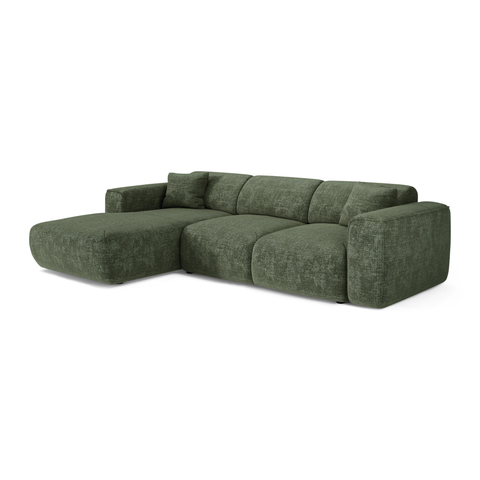 Canapé convertible grand angle gauche YUMA Velours gaufré