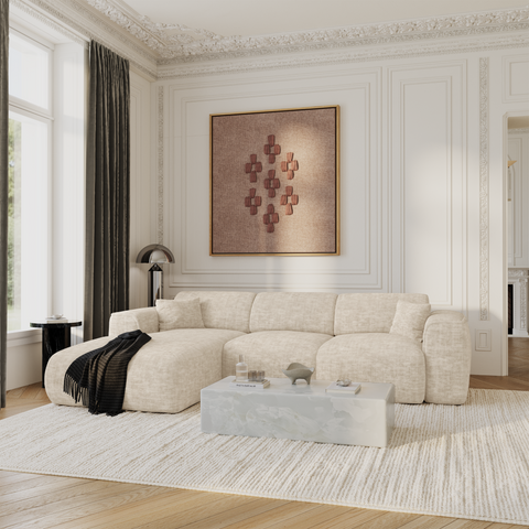 Canapé convertible grand angle gauche YUMA velours texturé