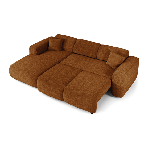 Canapé convertible grand angle gauche YUMA velours texturé