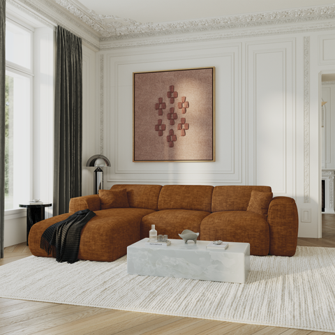 Canapé convertible grand angle gauche YUMA velours texturé