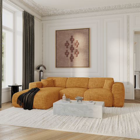 Canapé convertible grand angle gauche YUMA velours texturé