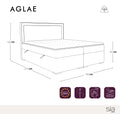 Ensemble de lit AGLAE Tissu tramé toucher doux 160x200cm (tête de lit, sommier à coffres, matelas et surmatelas)