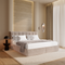 Ensemble de lit 160cm boxspring CELESTE velours gaufré