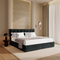 Ensemble de lit 160cm boxspring CELESTE velours gaufré
