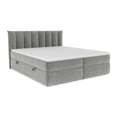 Ensemble de lit 160cm boxspring CELESTE velours gaufré