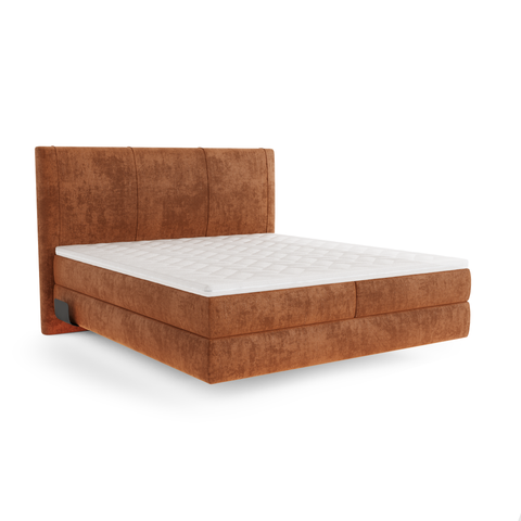 Ensemble de lit 180cm Boxspring avec led ELISA Velours tramé