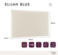Tête de lit ELIJAH BLUE Tissu tramé 160x120cm