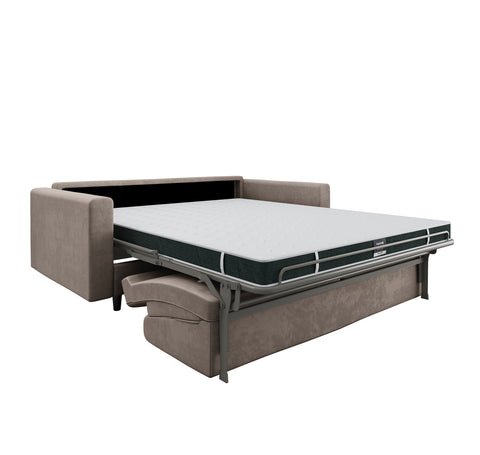 Canapé convertible express HAILIE JADE Velours - Matelas Dunlopillo 140cm