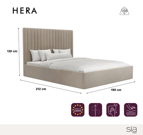 Lit coffre 180cm HERA Velours