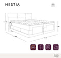 Ensemble de lit HESTIA Velours 180x200 (tête de lit, surmatelas, sommier à relaxation électrique et matelas à ressorts ensachés)