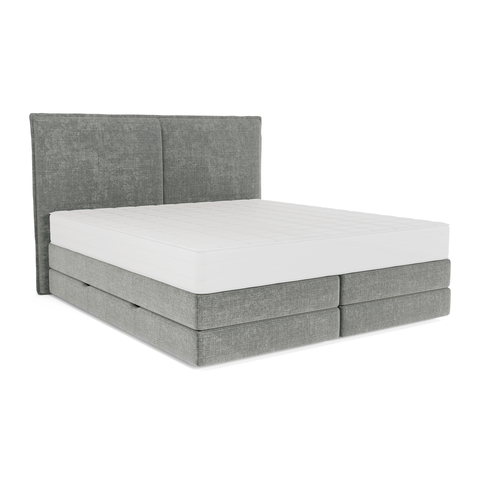 Ensemble de lit matelas premium 160cm et lit boxspring  LUNE velours gaufré