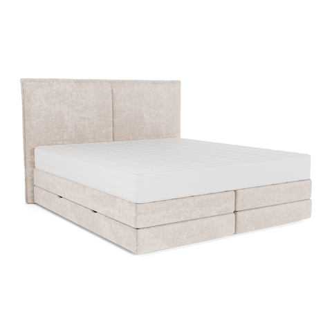 Ensemble de lit matelas premium 180cm et lit boxspring  LUNE velours gaufré