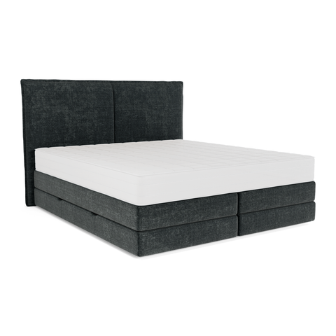 Ensemble de lit matelas premium 180cm et lit boxspring  LUNE velours gaufré
