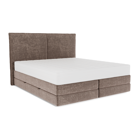 Ensemble de lit matelas premium 180cm et lit boxspring  LUNE velours gaufré