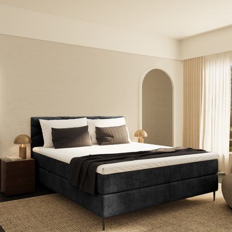 Ensemble de lit 180cm Boxspring MADDY Velours