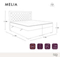 Ensemble de lit MELIA Tissu tramé toucher doux 160x200cm (tête de lit, sommier à coffres, matelas et surmatelas)