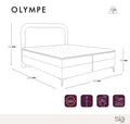 Ensemble de lit OLYMPE Velours texturé 160x200cm (tête de lit, sommier à coffres, matelas et surmatelas)