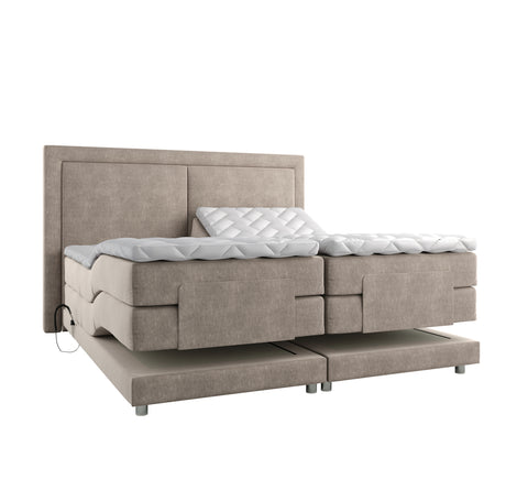 Ensemble de lit OSEE Velours 160x200 (tête de lit, surmatelas, sommier à relaxation électrique et matelas à ressorts ensachés)