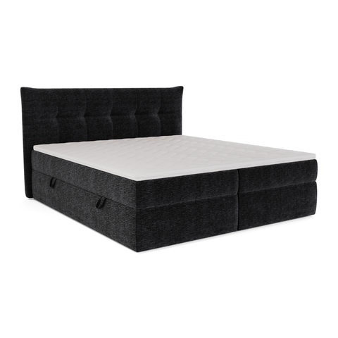Ensemble de lit 140cm boxspring SOLANA velours chenillé
