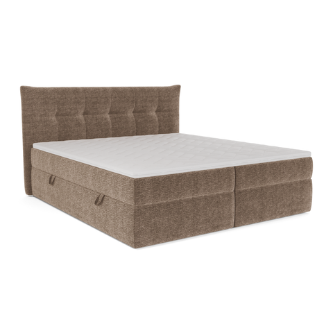 Ensemble de lit 140cm boxspring SOLANA velours chenillé