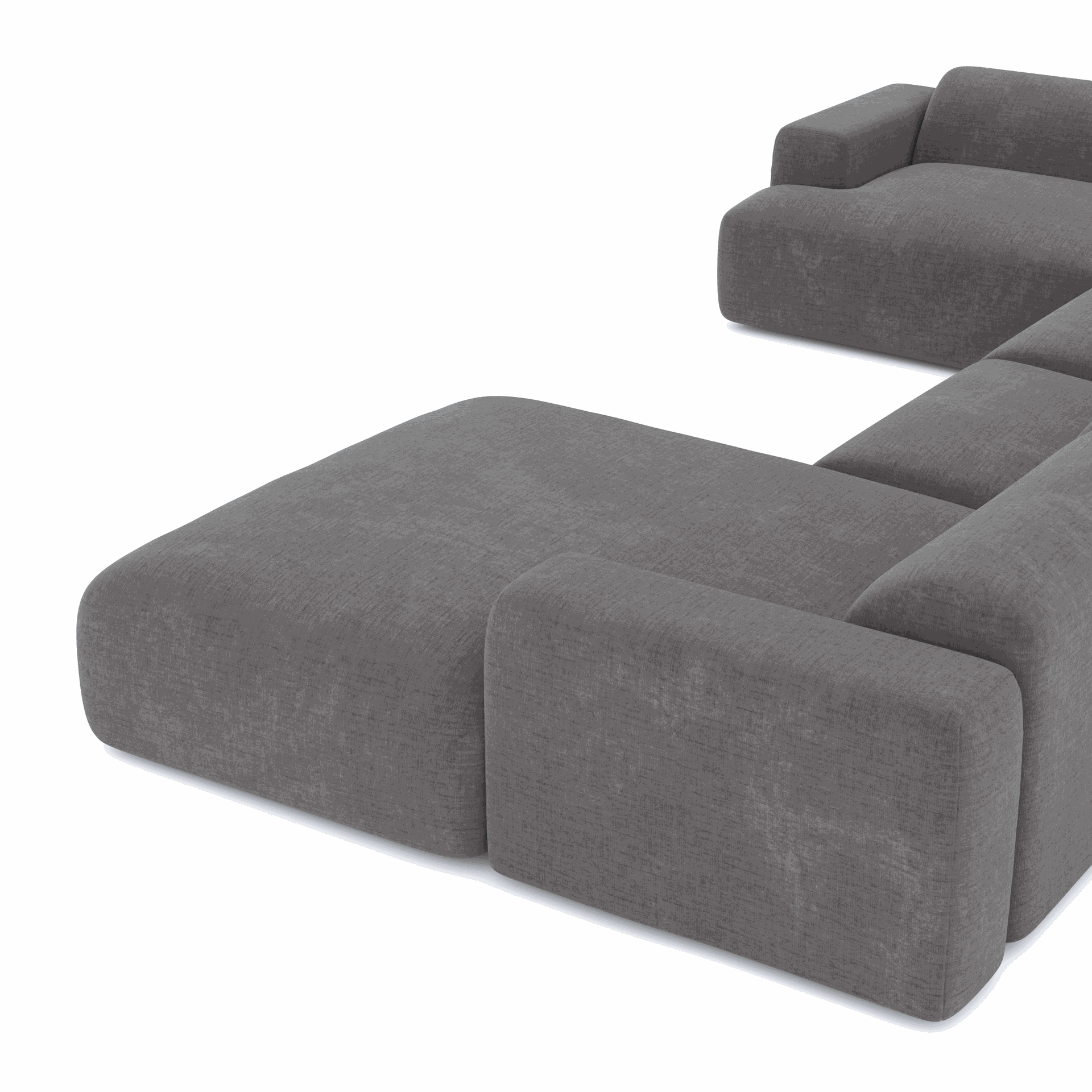 Canapé panoramique droit MYRA Velours à motifs– Sia Home