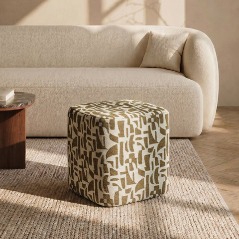 Pouf ARO tissu bouclé à motifs