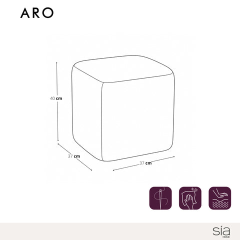 Pouf ARO tissu bouclé à motifs