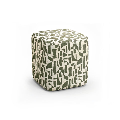Pouf ARO tissu bouclé à motifs