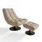 Ensemble fauteuil pivotant et repose-pieds COSMO velours chenillé