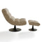 Ensemble fauteuil pivotant et repose-pieds COSMO velours chenillé