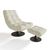 Ensemble fauteuil pivotant et repose-pieds COSMO velours chenillé