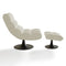 Ensemble fauteuil pivotant et repose-pieds COSMO velours chenillé